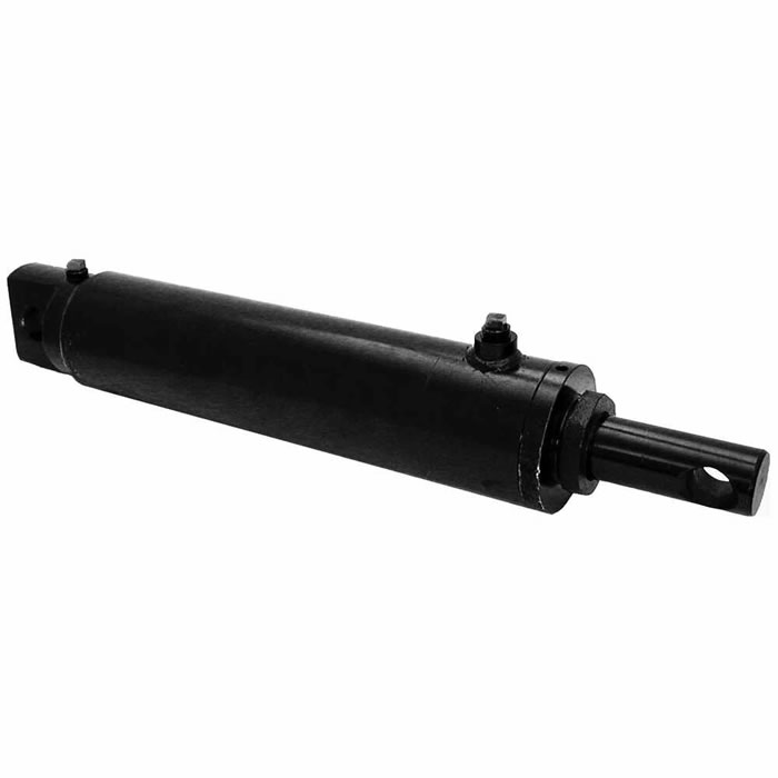Double acting hydraulic cylinder for snowplow