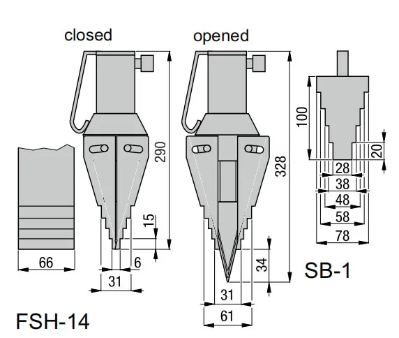 FSH14,14 Ton 3.16 inch/80 mm Hydraulic Industrial Spreader(Images1)