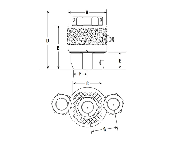 MRT Manual Return Bolt Tensioners Drawing