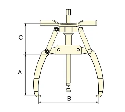 LGH Series 3-Jaw Hydraulic Lock-Grip Puller Set with Hand Pump Drawing