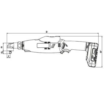 SCW Series Battery Torque Wrench Right Angle Cordless Drawing