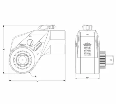 AVANTI Hydraulic Torque Wrench Drawing